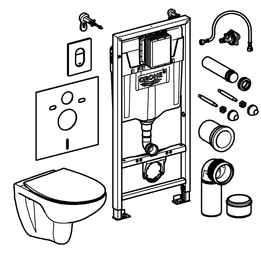 GROHE 39902000 - Inodoro SOLIDO 230 x 500 x 1130 cerámica/blanco