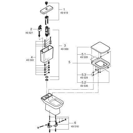 GROHE 39951000 - Conjunto WC START EDGE 384 × 668 mm cerámica/blanco