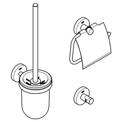 GROHE 40407001 - Juego de accesorios ESSENTIALS, cromo brillante