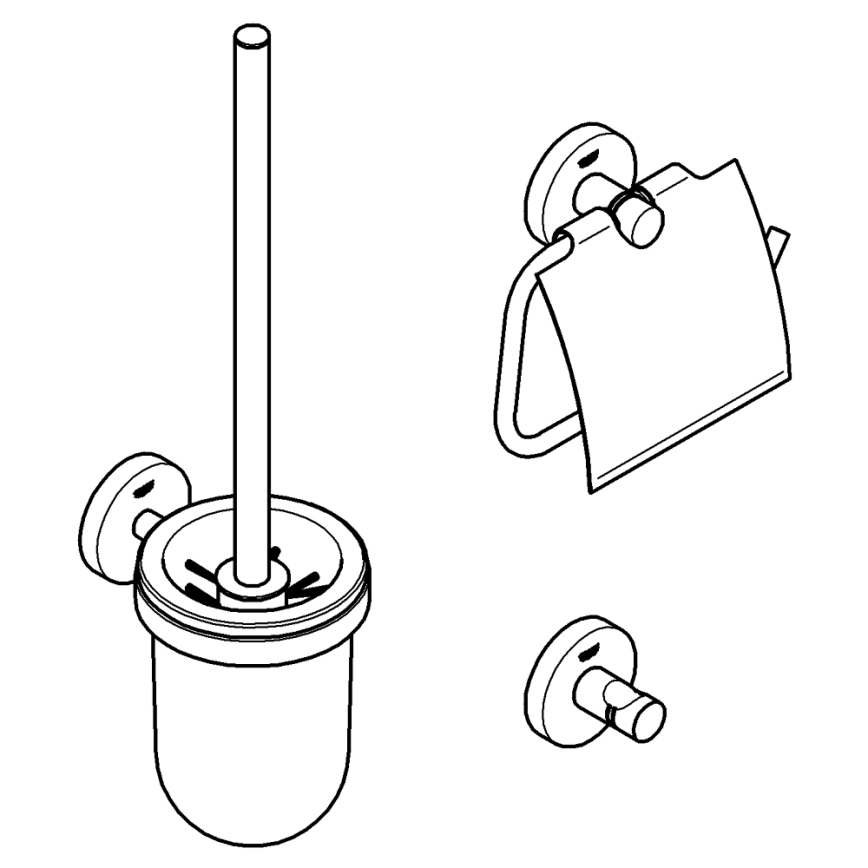 GROHE 40407001 - Juego de accesorios ESSENTIALS, cromo brillante