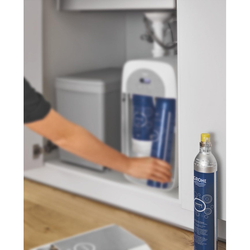 GROHE 40422000 - Cilindro de carbonatación GROHE BLUE 425 g de CO2 (4 uds.) acero inoxidable