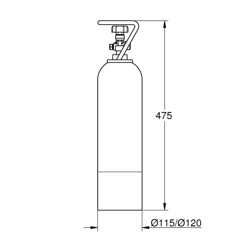GROHE 40423000 - Kit de inicio con botella presurizada de CO2 GROHE BLUE, 2 kg