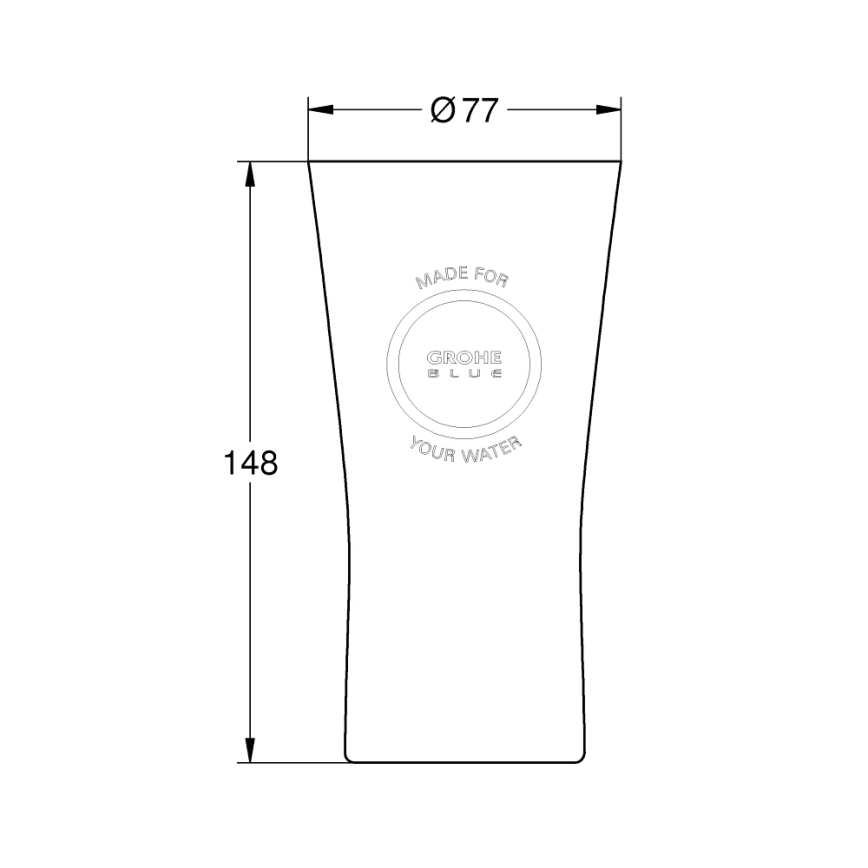 GROHE 40437000 - Juego de 6 vasos BLUE 250 ml, cristal transparente