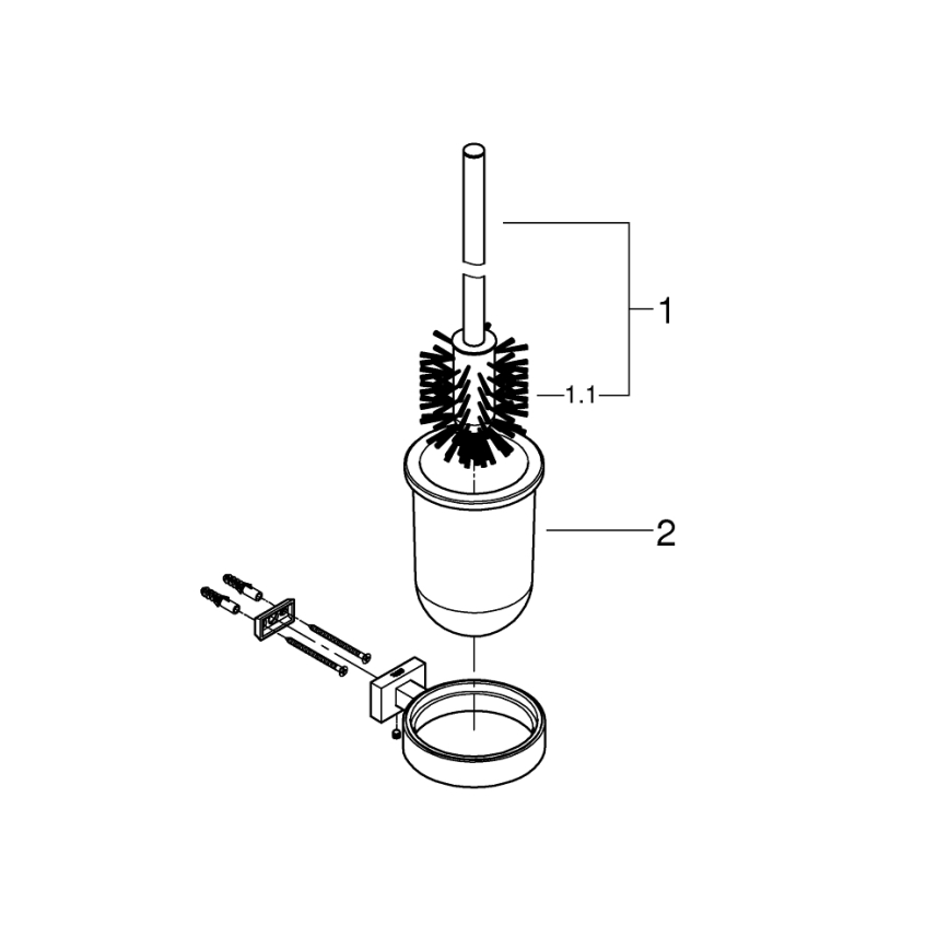 GROHE 40513AL1 - Set de limpieza para inodoro ESSENTIALS CUBE grafito