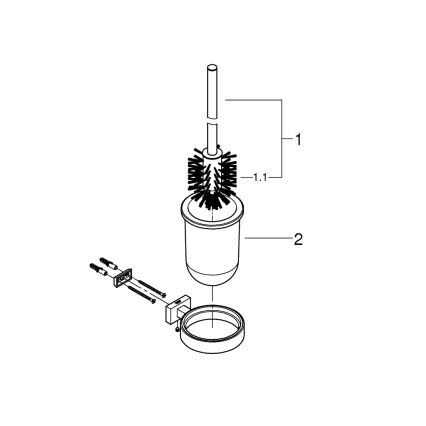 GROHE 40513DC1 - Juego de limpieza para inodoro ESSENTIALS CUBE, acero inoxidable