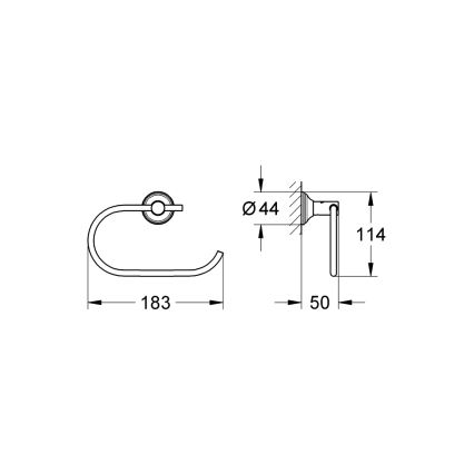 GROHE 40657001 - Soporte para papel higiénico ESSENTIALS AUTHENTIC cromo brillante