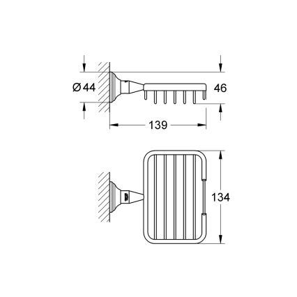 GROHE 40659001 - Repisa de esquina ESSENTIALS AUTHENTIC, acabado cromo brillante