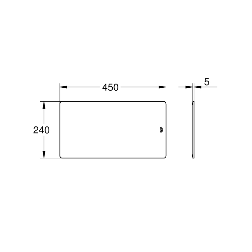 GROHE 40786K00 - Repisa de cristal 450 × 240 × 19 mm negra