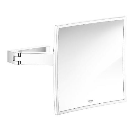 GROHE 40808000 - Espejo de maquillaje SELECTION CUBE 22,3 × 22,3 cm cromo brillante
