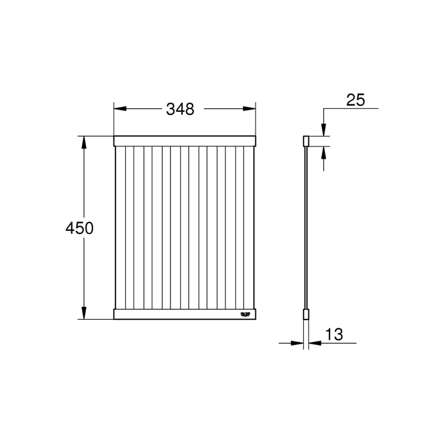 GROHE 40856SD0 - Escurridor 450 × 348 mm acero inoxidable cepillado