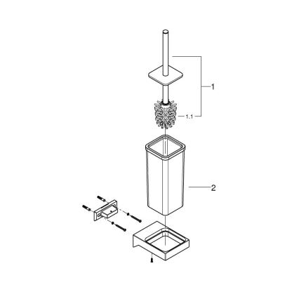 GROHE 40857000 - Juego de limpieza para inodoro SELECTION CUBE, cromo brillante