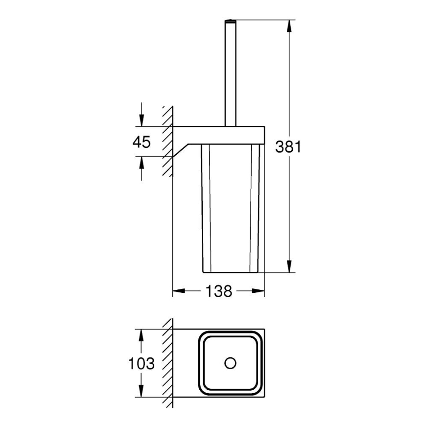 GROHE 40857000 - Juego de limpieza para inodoro SELECTION CUBE, cromo brillante