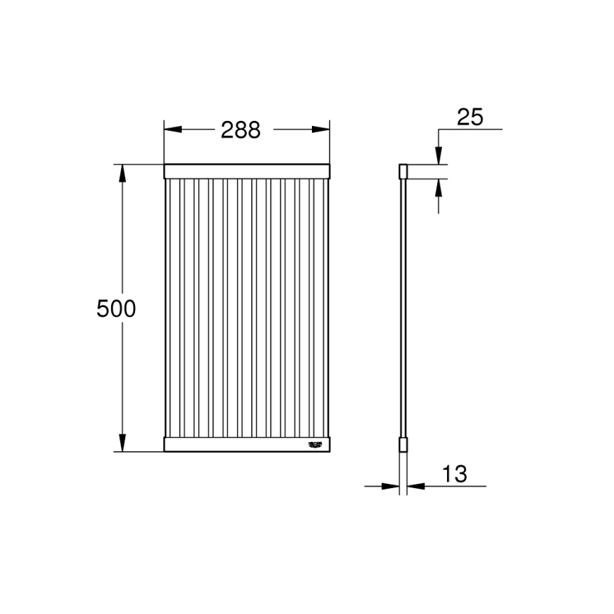 GROHE 40858SD0 - Escurridor para platos 500 × 288 mm acero inoxidable