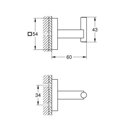 GROHE 409612430 - Gancho START CUBE 5,4 × 5,4 × 6 cm negro