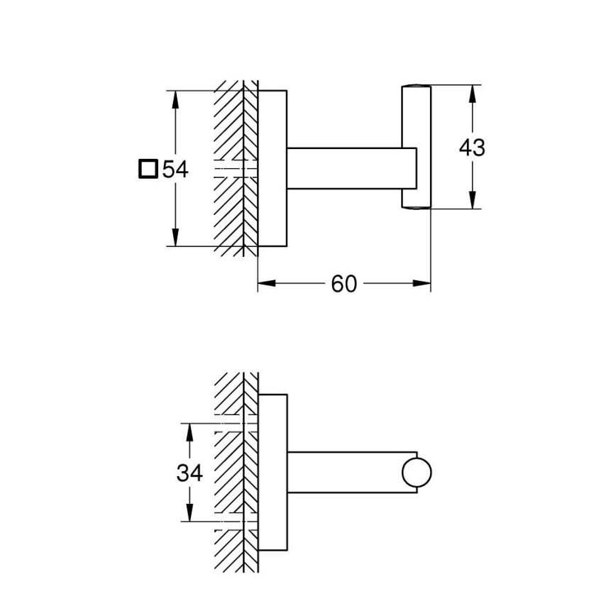 GROHE 40961DC0 - Gancho para albornoz START CUBE de acero inoxidable