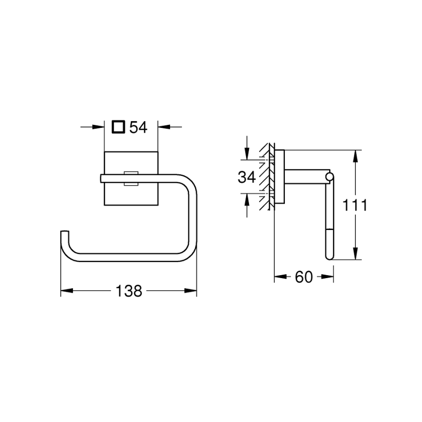 GROHE 40978DC0 - Portarrollos para papel higiénico START CUBE, acero inoxidable