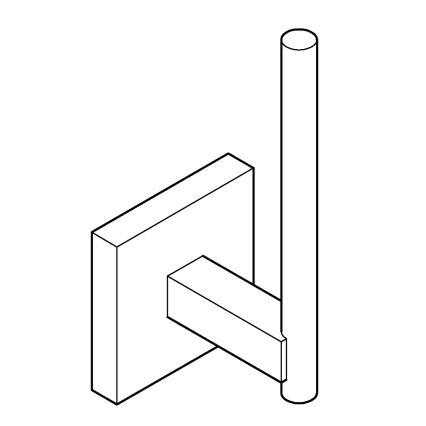 GROHE 40979DC0 - Soporte para rollo de papel higiénico de repuesto START CUBE, acabado cromado brillante