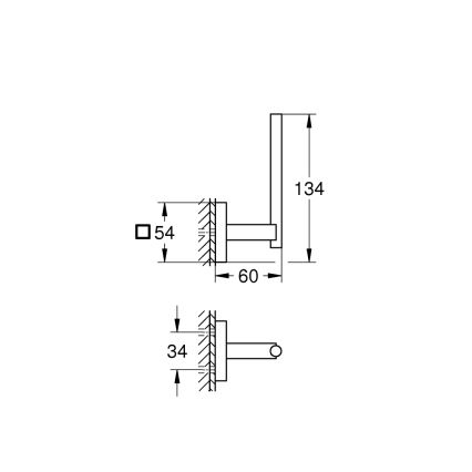 GROHE 40979DC0 - Soporte para rollo de papel higiénico de repuesto START CUBE, acabado cromado brillante