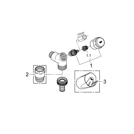GROHE 41010000 - Válvula de conexión EGGEMANN DN 15 cromo brillante