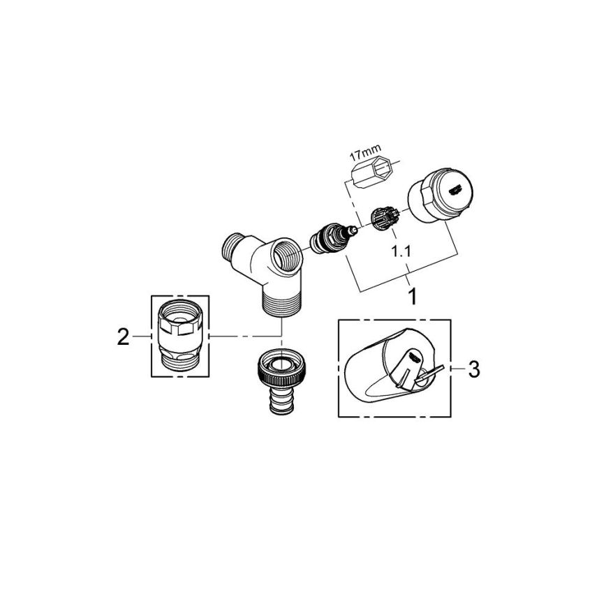GROHE 41010000 - Válvula de conexión EGGEMANN DN 15 cromo brillante