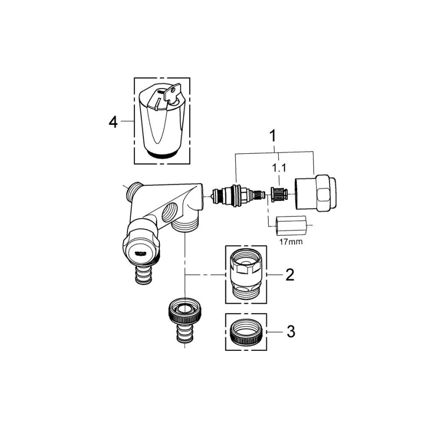 GROHE 41020000 - Válvula doble EGGEMANN 12” cromado brillante