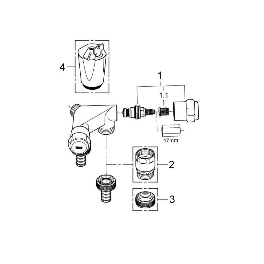 GROHE 41022000 - Válvula doble EGGEMANN DN 15, cromado brillante