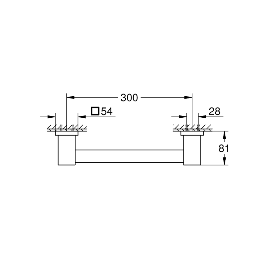 GROHE 410942430 - Asidero para bañera START CUBE 354 mm negro