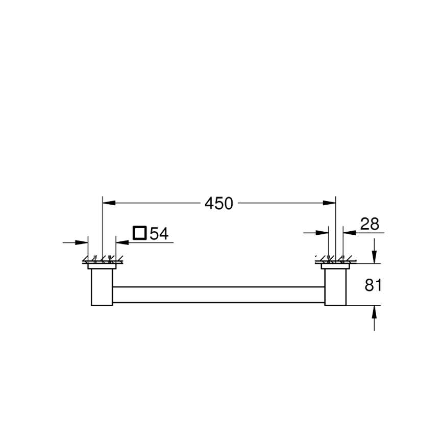 GROHE 410952430 - Asidero para bañera START CUBE 504 mm negro