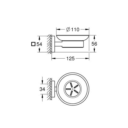 GROHE 41096000 - Jabonera START CUBE 110 × 56 × 125 mm cromo brillante