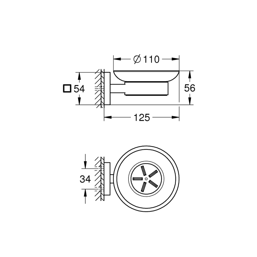 GROHE 41096000 - Jabonera START CUBE 110 × 56 × 125 mm cromo brillante