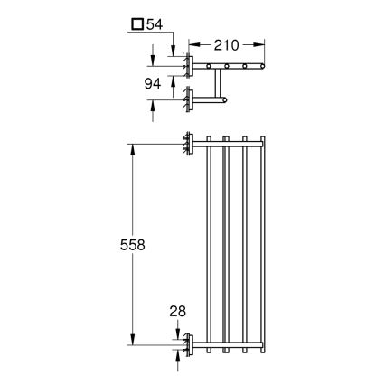 GROHE 410992430 - Toallero múltiple START CUBE 600 mm negro