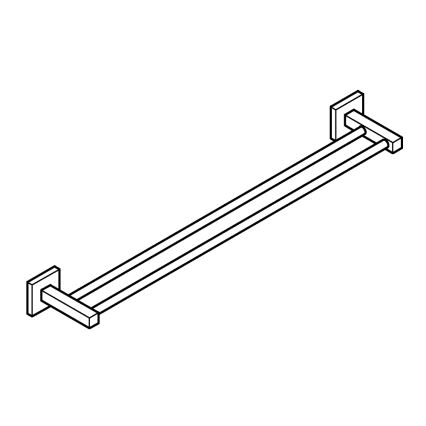GROHE 41104DC0 - Toallero doble QUICKFIX START CUBE 654 mm de acero inoxidable