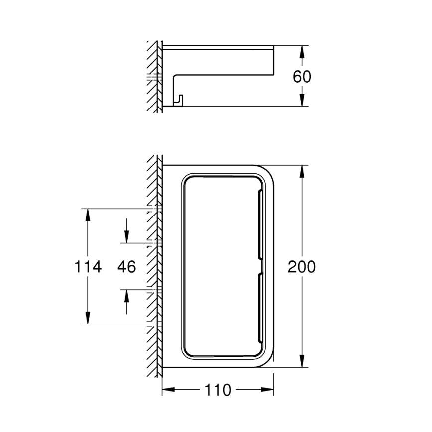 GROHE 411072430 - Estante para ducha START CUBE 200 mm negro