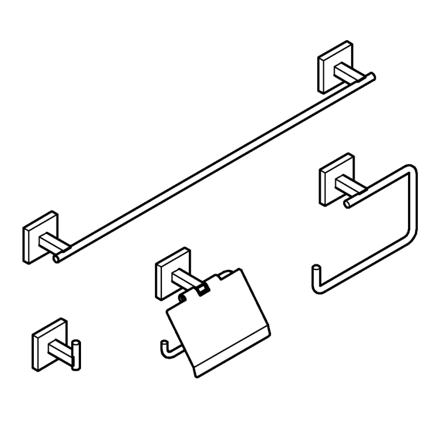 GROHE 41115000 - Juego de accesorios START CUBE 558 mm cromo brillante