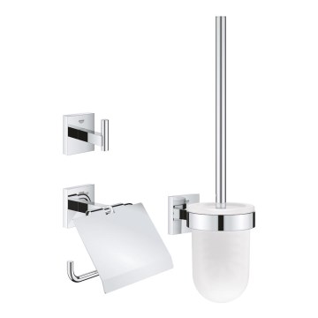 GROHE 41123000 - Juego de accesorios para inodoro 3 en 1, cromo brillante