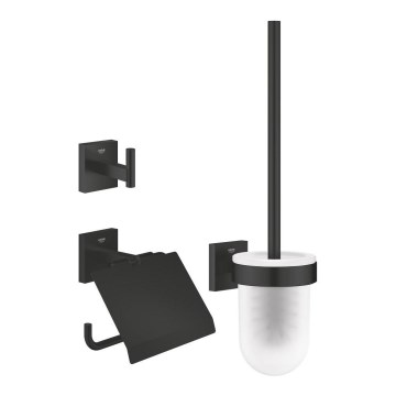 GROHE 411232430 - Juego de accesorios para inodoro 3 en 1 ESSENTIALS negro