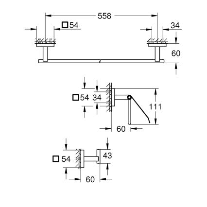 GROHE 411242430 - Juego de accesorios QUICKFIX START CUBE acero inoxidable