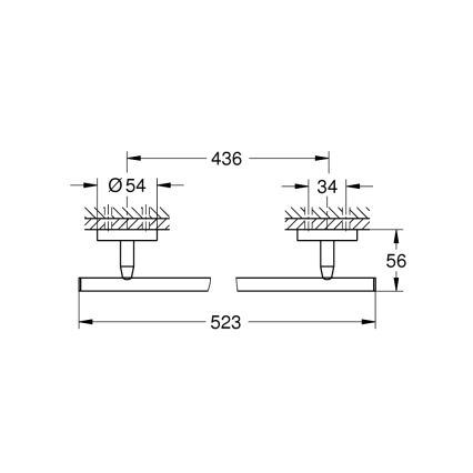 GROHE 41166000 - Toallero de 522 mm, cromo brillante