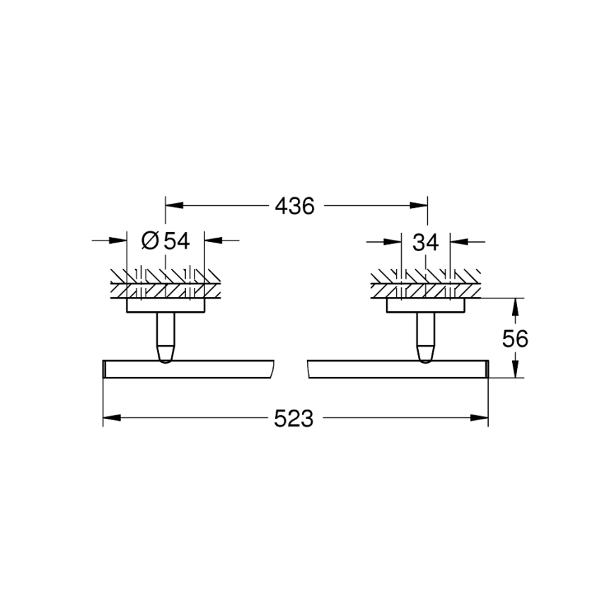 GROHE 41166000 - Toallero de 522 mm, cromo brillante