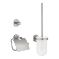 GROHE 41204DC0 - Juego de accesorios para inodoro 3 en 1 START acero inoxidable