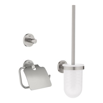 GROHE 41204DC0 - Juego de accesorios para inodoro 3 en 1 START acero inoxidable