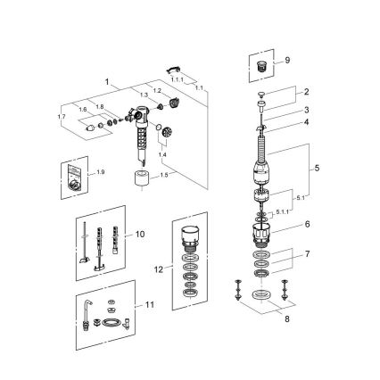 GROHE 43907PI0 - Juego de recambio para cisternas cerámicas de inodoro
