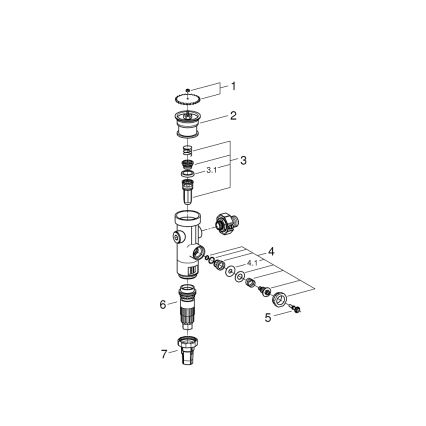 GROHE 43996000 - Mecanismo de descarga a presión RONDO 3” cromo brillante