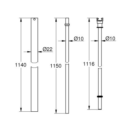 GROHE 48053000 - Brazo de ducha para instalación adicional, 15 cm más largo, cromo brillante