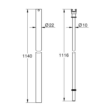GROHE 48514000 - Tubo de ducha para instalación adicional cromo brillante