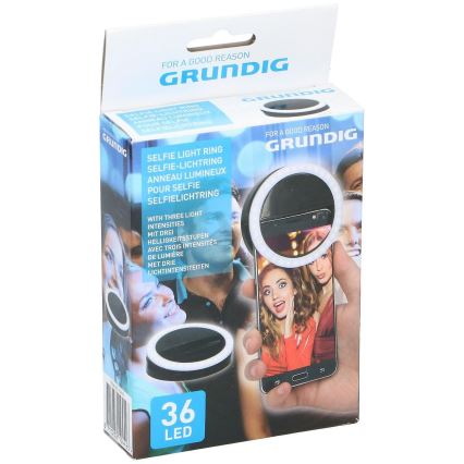 Grundig 10442 - Luz de anillo LED para selfies RING 3V