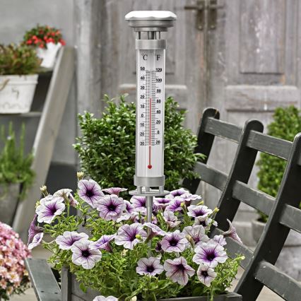 Grundig 89640 - Lámpara solar LED con termómetro LED/1,2V 600 mAh IP44