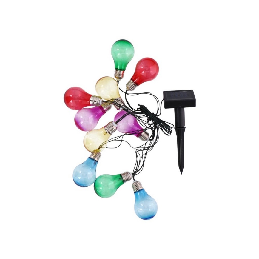 Grundig - Bombillas solares LED en cadena 10xLED/1xAA 600 mAh colorido