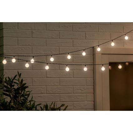 Grundig - Guirnalda solar LED regulable 50xLED/8 funciones 9,35 m blanco cálido 1200 mAh + mando a distancia
