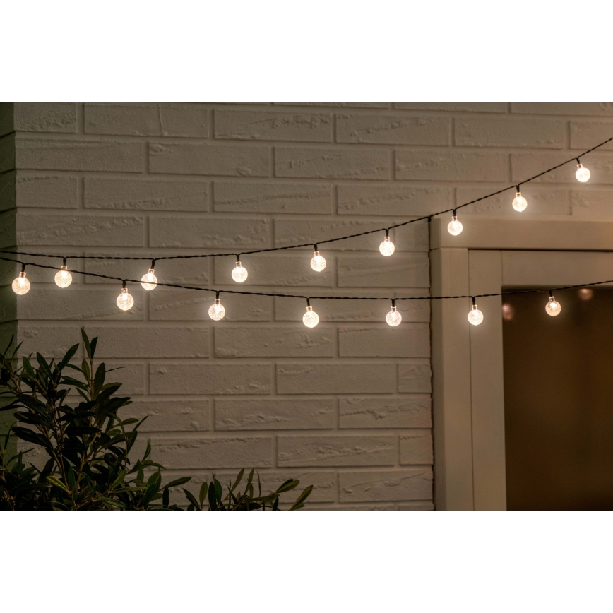 Grundig - Guirnalda solar LED regulable 50xLED/8 funciones 9,35 m blanco cálido 1200 mAh + mando a distancia